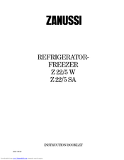 Zanussi Z 22/5 W Instruction Booklet