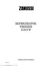 Zanussi Z 25/4 W Instruction Booklet