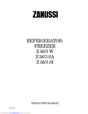 Zanussi Z 56/3 W Instruction Booklet