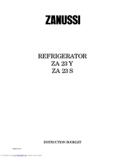 Zanussi ZA 23 S Instruction Booklet