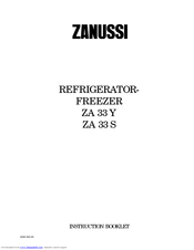 Zanussi ZA 33 Y Instruction Booklet