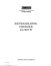 Zanussi ZA 96/3 W Instruction Booklet