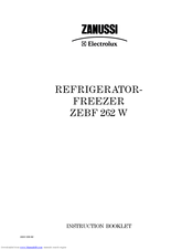 Zanussi Electrolux ZEBF 262 W Instruction Booklet