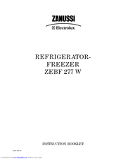Zanussi Electrolux ZEBF 277 W Instruction Booklet