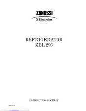 Zanussi Electrolux ZEL 296 Instruction Booklet