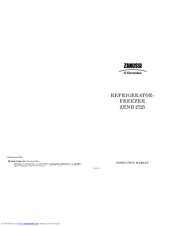 Zanussi Electrolux ZENB 2725 Instruction Booklet