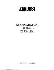 Zanussi ZI 718/12 K Instruction Booklet