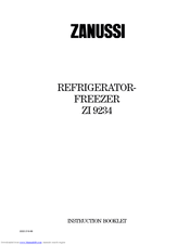 Zanussi ZI 9234 Instruction Booklet