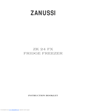 Zanussi ZK 24 FX Instruction Booklet