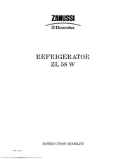 Zanussi Electrolux ZL 58 W Instruction Booklet