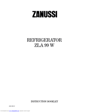 Zanussi ZEL 296 Instruction Booklet