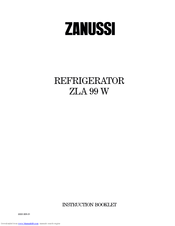 Zanussi ZLA 99 W Instruction Booklet