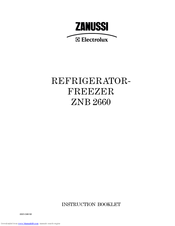 Zanussi Electrolux ZNB 2660 Instruction Booklet