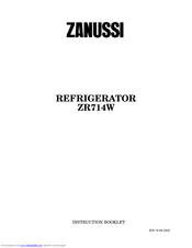 Zanussi ZR714W Instruction Booklet