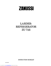 Zanussi ZU 7115 Instruction Booklet