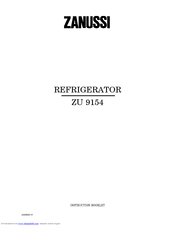 Zanussi ZU 9154 Instruction Booklet