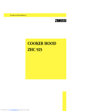 Zanussi ZHC 925 Instruction Booklet