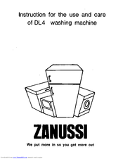Zanussi DL4 Instructions For Use And Care Manual
