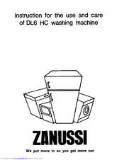 Zanussi DL6 HC Use And Care Manual