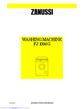 Zanussi FJ 1094 G Instruction Booklet