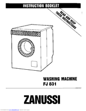 Zanussi FJ 831 Instruction Booklet