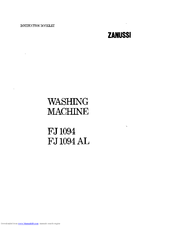 Zanussi FJ1094 AL Instruction Booklet