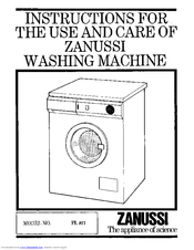 Zanussi FL 811 Instructions For Use And Care Manual