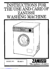 Zanussi FL 816/A Instructions For Use And Care Manual
