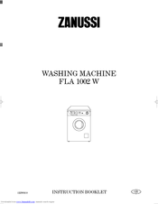 Zanussi FLA 1002 W Instruction Booklet