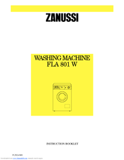 Zanussi FLA 801 W Instruction Booklet