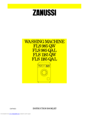 Zanussi FLS 1185 QAL Instruction Booklet