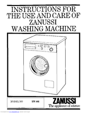 Zanussi RW 801 Instructions For Use And Care Manual