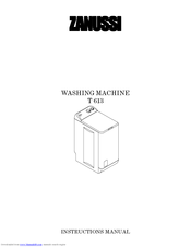 Zanussi T 613 Instruction Manual