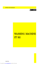 Zanussi ZT 102 Instruction Booklet