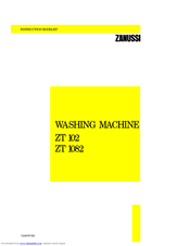 Zanussi ZT 102 Instruction Booklet