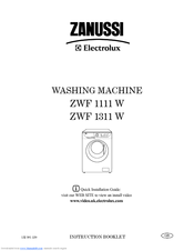 Zanussi ZWF 1111 W Quick Installation Manual