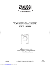Zanussi ZWF 1451W Instruction Booklet