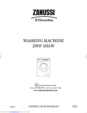 Zanussi ZWF 1651W Instruction Booklet