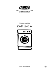 Zanussi ZWF 1840 W User Information