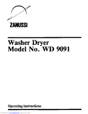 Zanussi WD 9091 Operating Instructions Manual