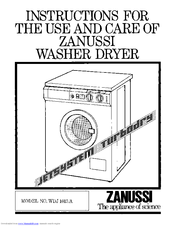 Zanussi WDJ 1013/A Instructions For Use And Care Manual