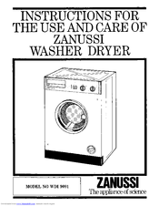 Zanussi WDI9091 Instructions For The Use And Care
