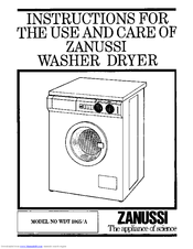 Zanussi WDT 1065/A Instructions For Use And Care Manual