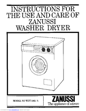 Zanussi WDT 1061/A Instructions For Use And Care Manual