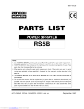 Zenoah RS5B Parts List