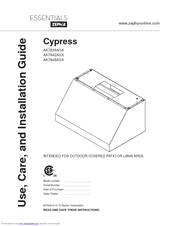 Zephyr Cypress AK7848ASX Installation And Use Manual