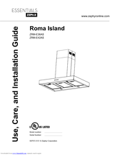 Zephyr Roma Island ZRM-E42AS Use, Care And Installation Manual