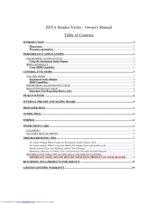 ZETA Music Systems Strados Owner's Manual