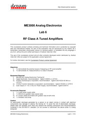 Dream Catcher ME3000 Analog Electronics Lab 6 Manual