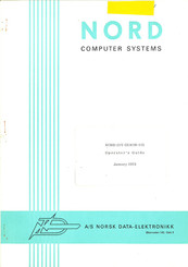 Norsk Data NORD IDT GERTS-115 Operator's Manual